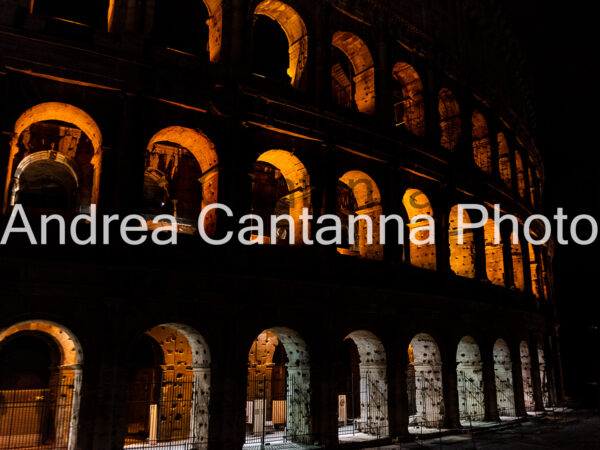 Roma Colosseo by night, Stampa su tela di cotone